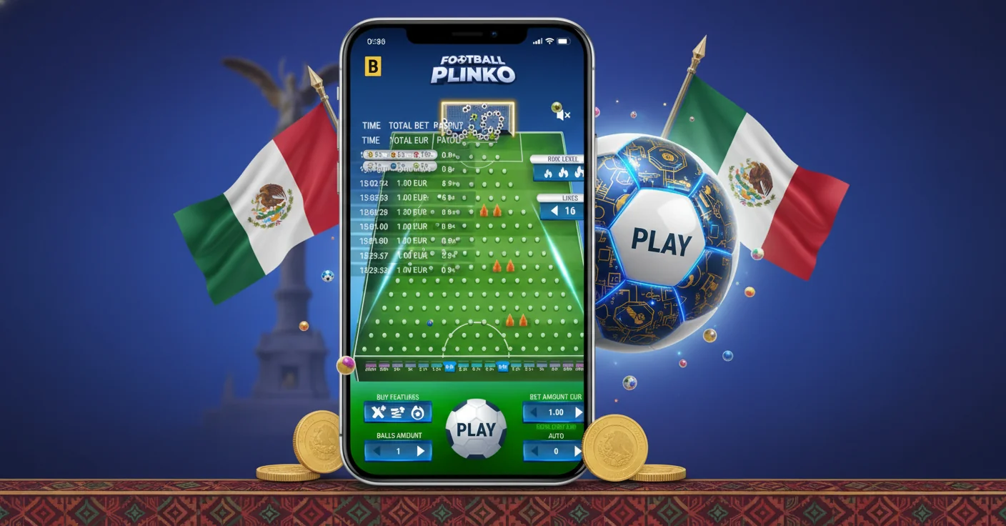 Plinko de BGaming en la app móvil de un casino mexicano con depósito por SPEI